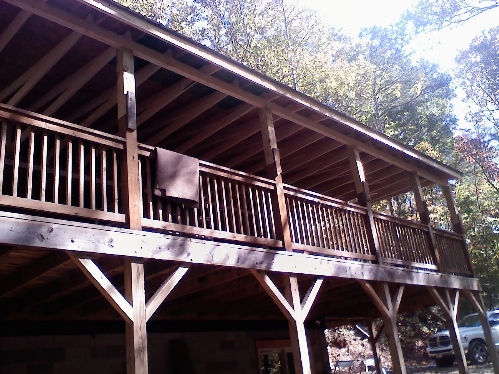 Timber framing under a new elevated porch and deck — Roof Leak Repair in Campobello by Roofing Brothers